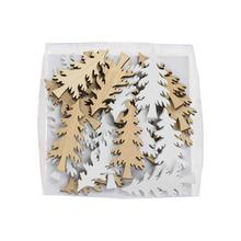 Dřevěné ozdoby stromečky v mixu barev.