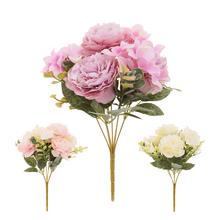 Kytice umělých květin pivoňka a hortenzie v mixu barev.