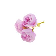 Umělé květy ranunculus fialový se třemi poupaty.