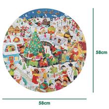 Kulatý puzzle s vánoční tématikou, 150 dílů.