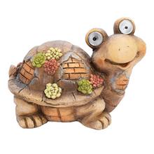 Hnědá želva se solárním osvětlením.