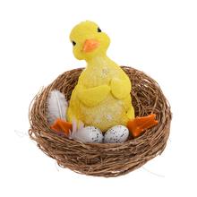 Kachnička v hnízdě s vajíčky