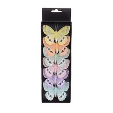 Barevní motýli s klipem, sada 6 kusů.