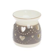 Aromalampa srdce bílá a šedá porcelánová