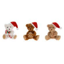 Sedící medvídci v čepicích, mix barev.