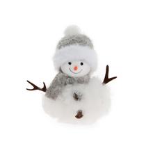 Sněhulák bílý/sivý textil 15 cm