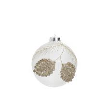 Vánoční koule s čirým a zlatým sklem, průměr 8 cm.