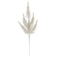 Bílá větvička kapradí s metalickým efektem.