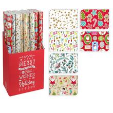 Vánoční dárkový papír v různých vzorech.