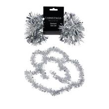 Stříbrná girlanda na Vánoce, 3m dlouhá.