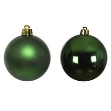 Skleněné vánoční koule v tmavě zelené barvě, balení 16 kusů.