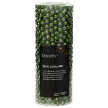 Zelená girlanda s korálky průměru 0.8 cm, délka 1 m.