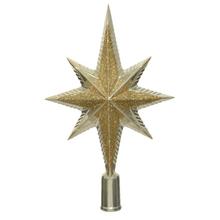 Zlatá hvězda z polystyrenu o rozměrech 6.5x14.5x25.5 cm.