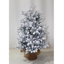 Vánoční stromeček se sněžením v jutu, 90 cm.