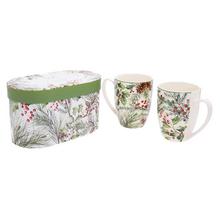 Sada dvou vánočních šálků s podšálky