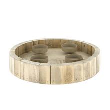 Stojan na svíčky z historického dřeva s průměrem 28 cm.