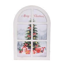 LED obraz s krajinou a stromem v zimní scenérii.