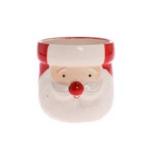 Vánoční obal s Mikulášem, keramický květináč.