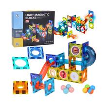 Magnetické kostky, 49 kusů, osvětlené kostky pro děti.