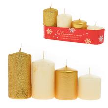 Sada adventních svíček Glamours ve zlaté barvě.