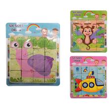 Dřevěné kostky s obrázkem šneka, 12x12 cm.