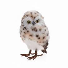 Textilní sova bílá-hnědá