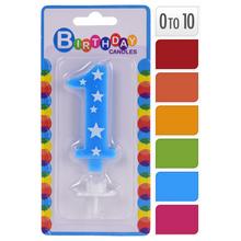 Narozeninová svíčka číslo 1 modrá s hvězdičkami