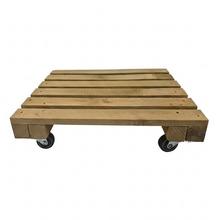 Dřevěná podložka pod květináč na kolečkách