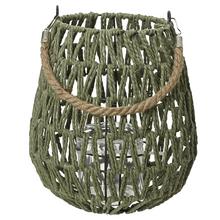 Papírový lampáš o průměru 21 cm a výšce 22 cm.